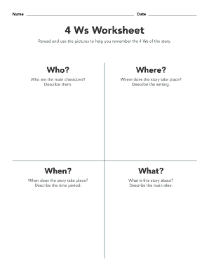 4 Ws Worksheet  Form