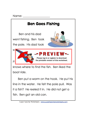Ben Goes Fishing  Form