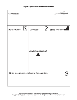 Word Problem Graphic Organizer  Form