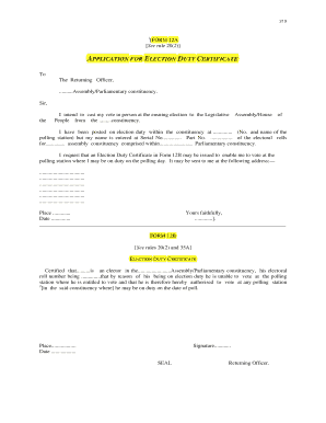 Vote Casting Certificate Format