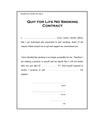 No Smoking Agreement Form