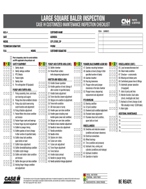 Baler Inspection Checklist  Form