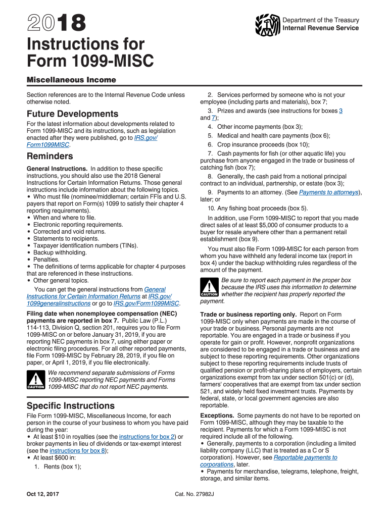  Form 1099 Misc 2018