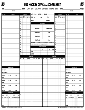 USA HOCKEY OFFICIAL SCORESHEET  Form