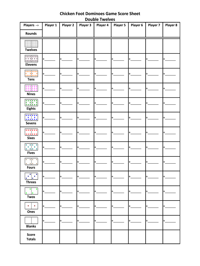 Chicken Foot Sheet  Form