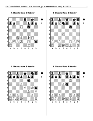Kid Chess Difficult Mate in 1 for Solutions, Go to Www  Form