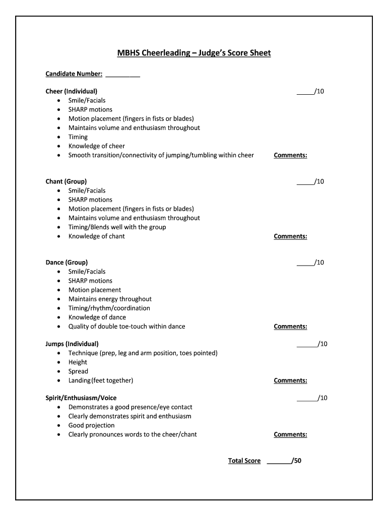 MBHS Cheerleading Judges Score Sheet  Form