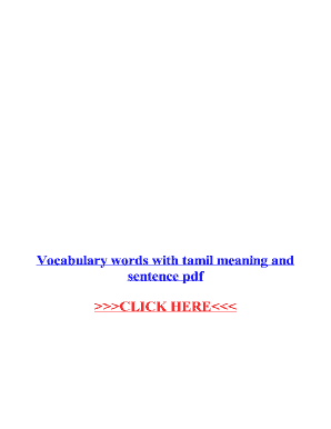 Vocabulary Words with Tamil Meaning PDF  Form