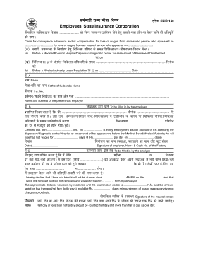 Esic Form 142 PDF
