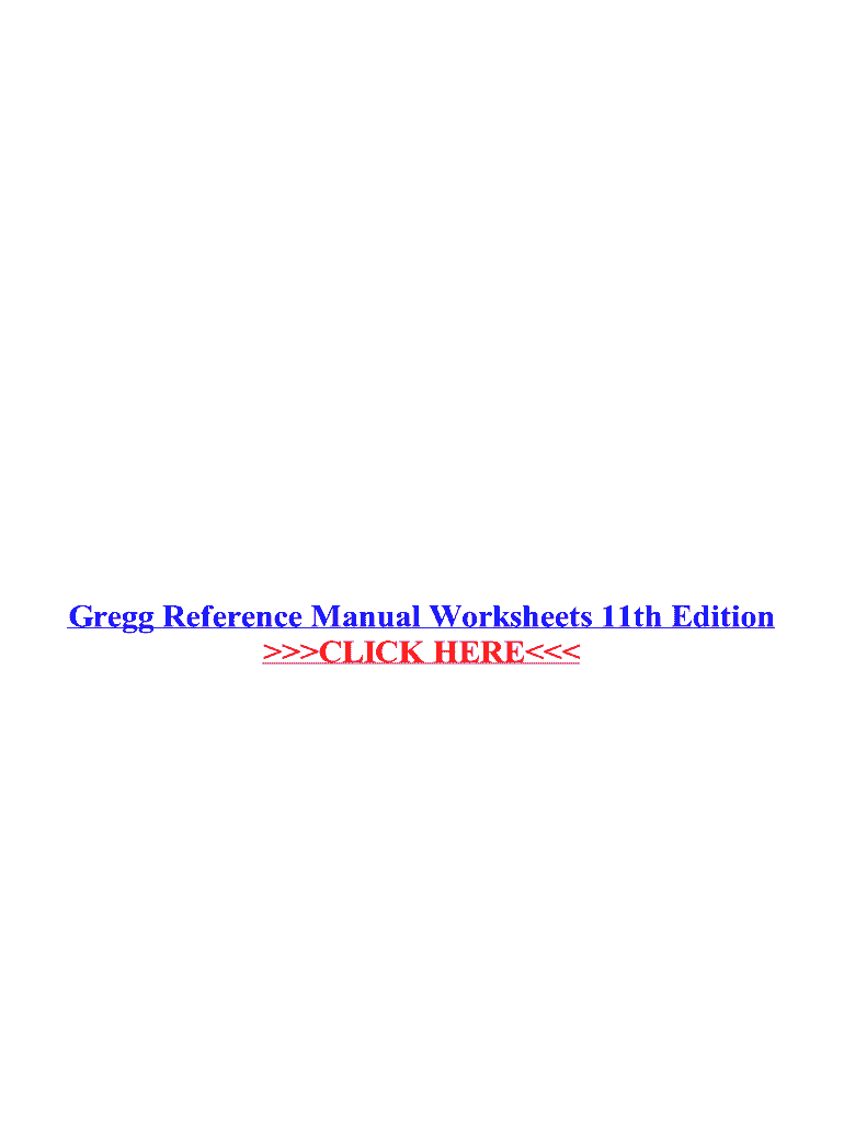 The Gregg Reference Manual 11th Edition PDF Download  Form