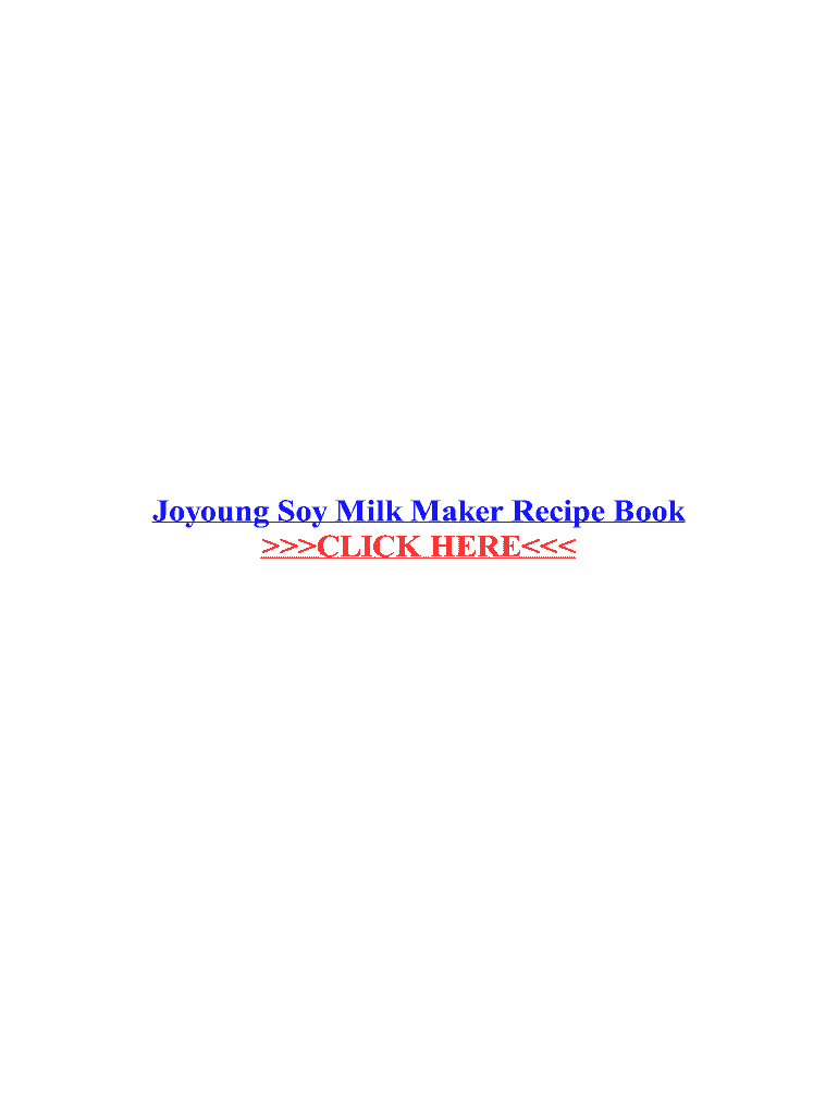 Joyoung Recipe Book PDF  Form