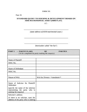 Hdb Standard Query Form