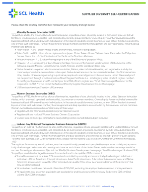 Self Certification Diversity Document  Form