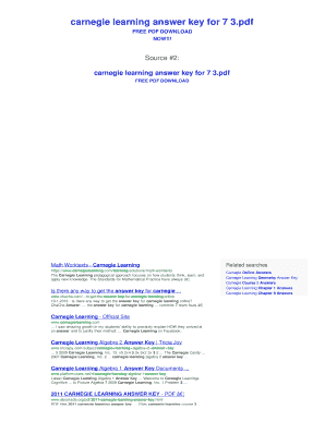 Carnegie Learning Answer Key PDF  Form