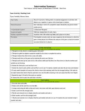 Form Task Analysis