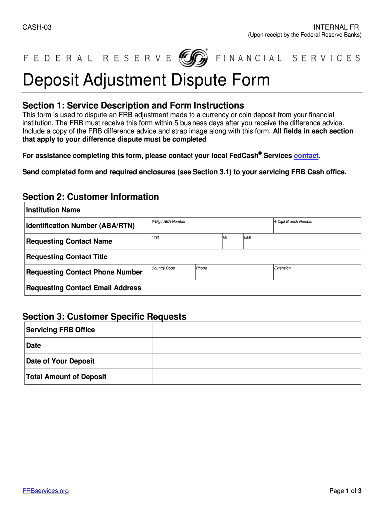 Get and Sign Deposit 03 2017-2022 Form