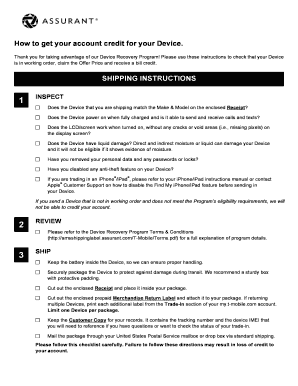 Device Recovery Program  Form