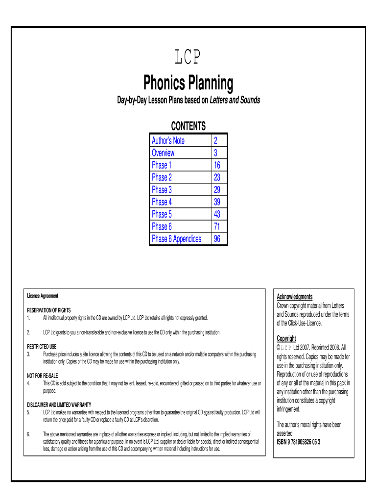 Lcp Phonics  Form