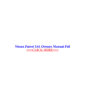Nissan Patrol Y61 Owners Manual PDF  Form