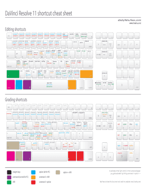 Davinci Resolve Cheat Sheet PDF  Form