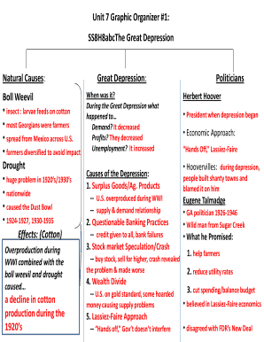 Causes of the Great Depression Graphic Organizer  Form