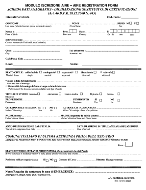 Aire Registration Update Form