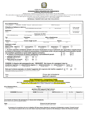 Rilascio Passaporto  Form