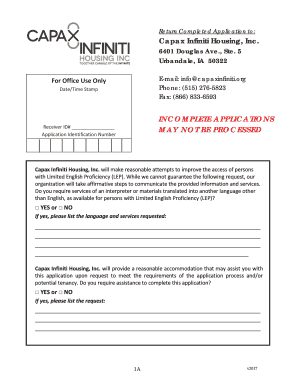 Capax Infiniti Housing  Form