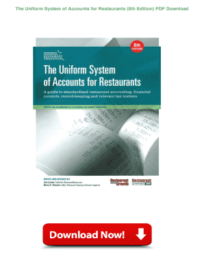 Uniform System of Accounts for Restaurants PDF