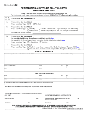 REGISTRATION and TITLING SOLUTIONS RTS  Form