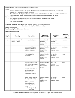 Social Case Study Report for Financial Assistance  Form