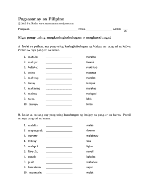 Kasingkahulugan Ng Mababaw  Form