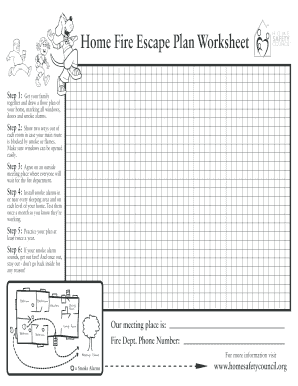 Home Fire Escape Plan Worksheet  Form