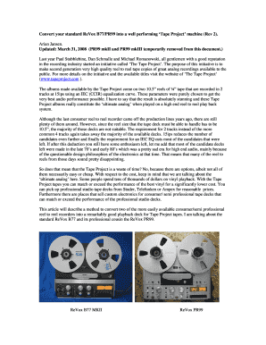 Convert Your Standard ReVox B77PR99 into a Well Performing Tape Project Machine Rev 2