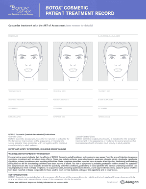 Allergan Injection Site Record PDF  Form