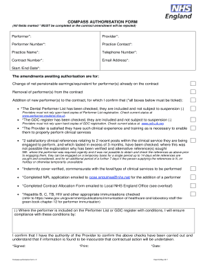 Compass Authorisation Form