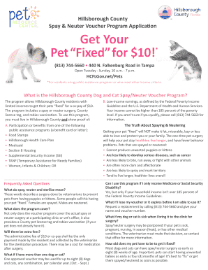  Spay &amp; Neuter Voucher Program Application 2021-2024