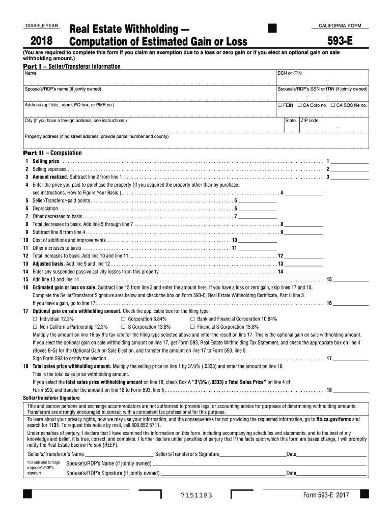  593 E  Form 2018