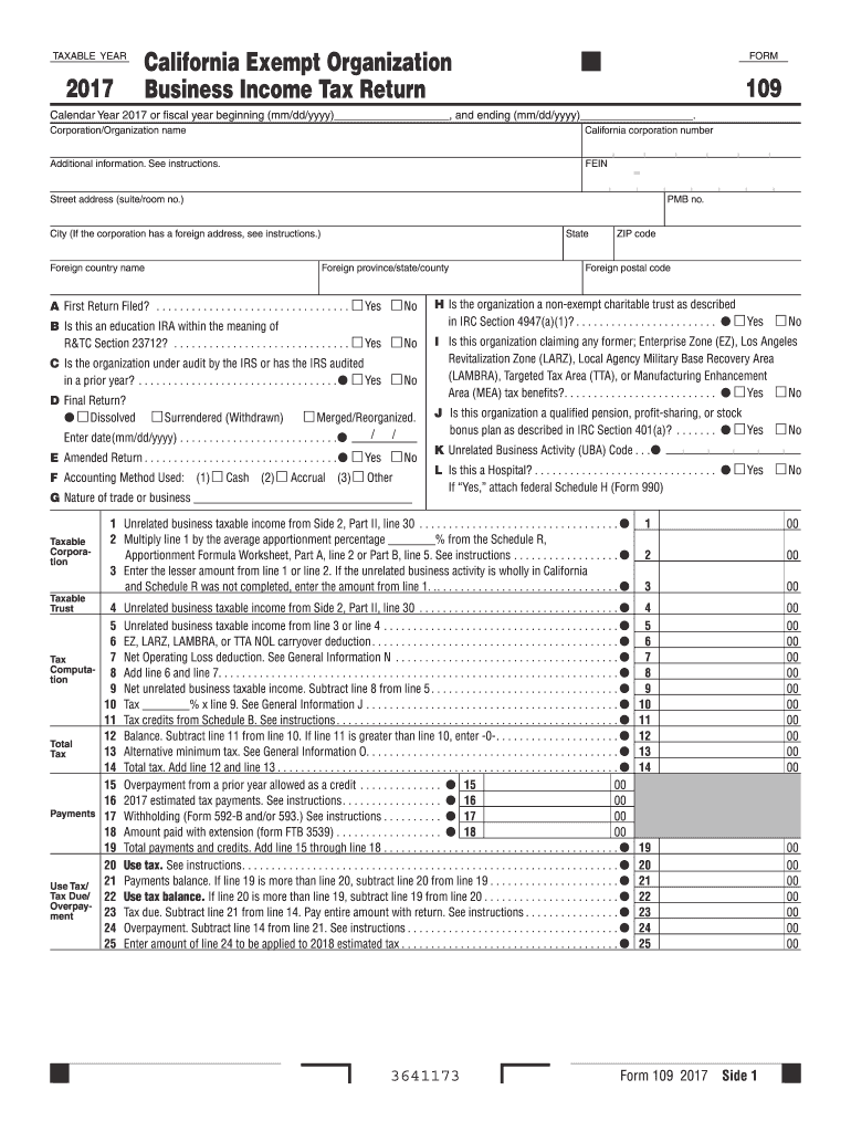  Form 109 2017