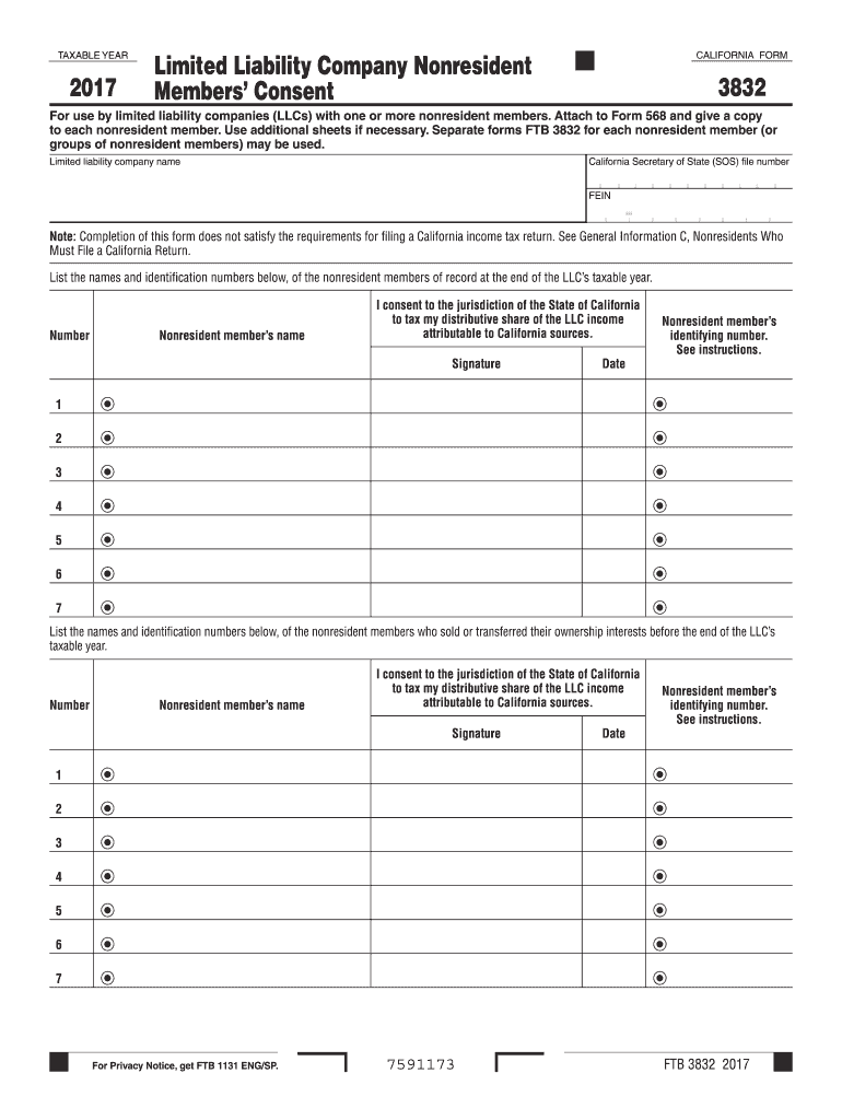  Limited Liability Company Nonresident  Ftb Ca 2017