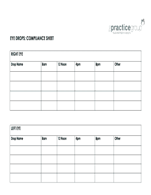 Eye Drop Schedule Template  Form