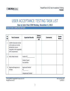 Uat Template Word  Form