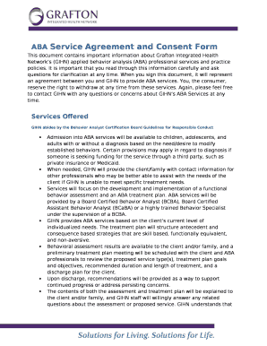 Aba Service Contract  Form