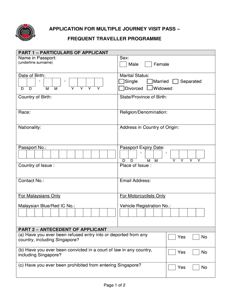 Singapore Form