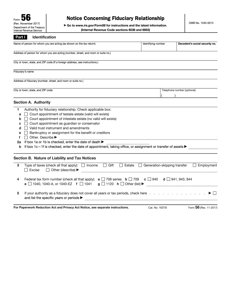  Downloadable Irs Form 56 2017
