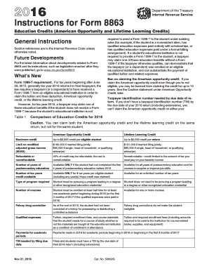  Instruction 8863 Form 2016