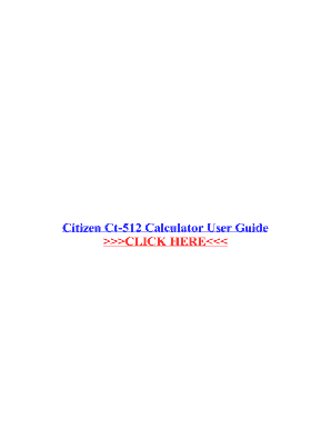 Citizen Ct 512 Calculator Manual  Form
