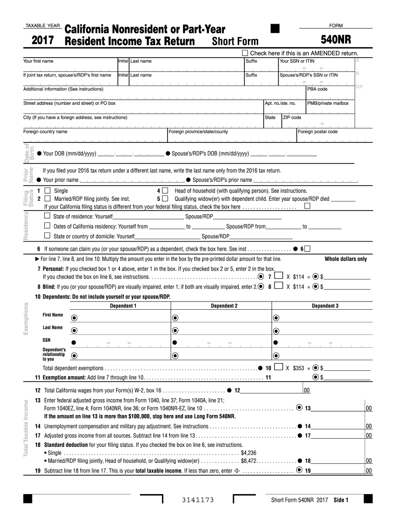  California 540nr Transcript  Form 2017
