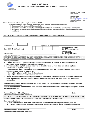 Form for Declaration of Release of SRS Fund by Product Provider IRAS