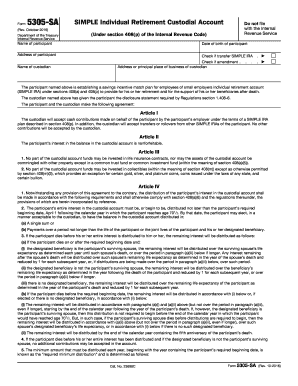  Form 5305 C Rev October  IRS Gov 2016